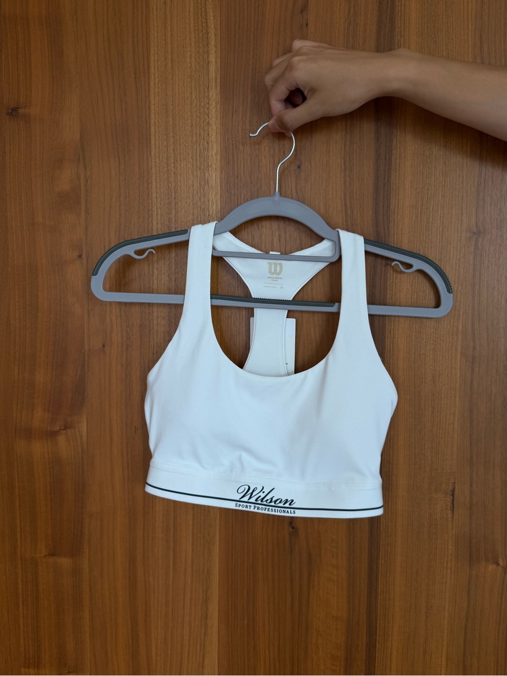 Wilson White Racerback Sports Bra with Logo Band